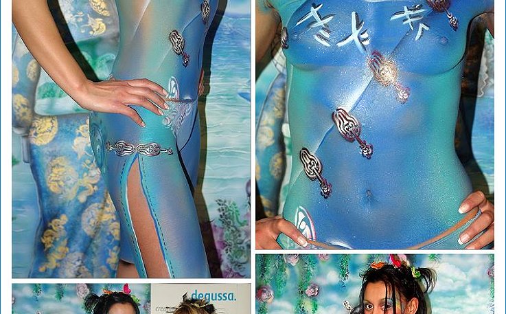 china girl, china bodypainting, chinesich, chinakleid, china dress, painted dress, gemaltes kleid, chinesisches Mädchen