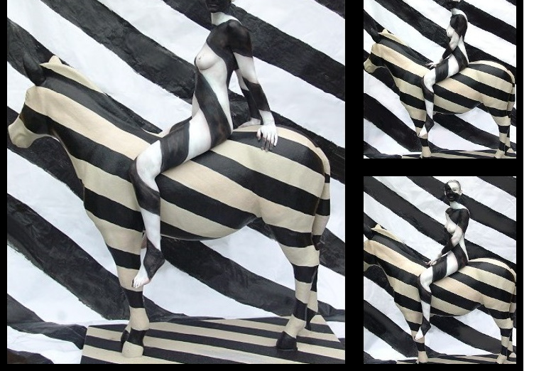 zebra, zebras, stripes, streifen, schwarz weiss, striped, zebrastreifen, zebrabodypaint, bodypaint, bodypainting, bodyart, copyright Christine Dumbsky